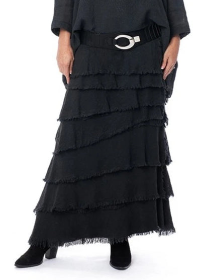 Juna Linen Layer Skirt - Granite