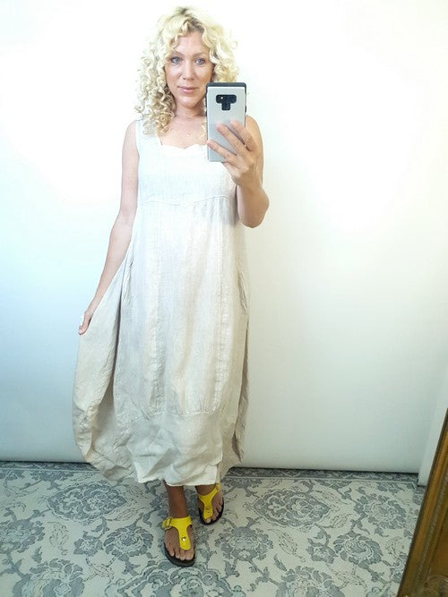 Helga May Maxi Dress: Plain - Beige