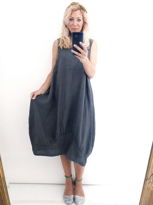 Helga May Maxi Dress: Plain - Charcoal