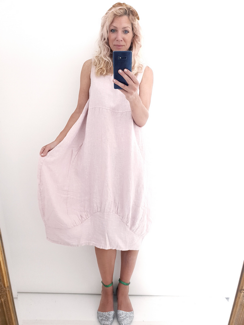 Helga May Maxi Dress: Plain - Baby Pink