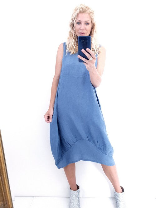 Helga May Maxi Dress: Plain - Petrol
