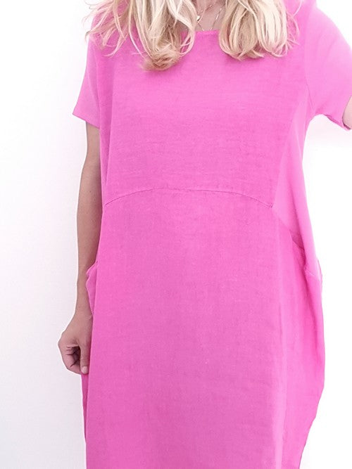 Helga May Jungle Dress: Plain - Hot Pink