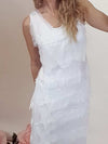 Helga May Layered Silk Maxi: Maud Josefine - White