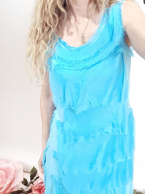 Helga May Layered Silk Maxi: Maud Josefine - Light Turquoise