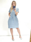 Helga May Jungle Dress: Plain - Pale Petrol