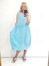 Helga May Sleeveless Maxi Dress: Plain - Sky Blue