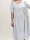 Helga May Mid Sleeve Maxi Dress: Plain - Silver