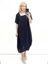 Helga May Mid Sleeve Maxi Dress: Plain - Midnight Navy