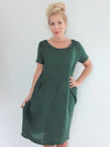 Helga May Jungle Dress: Plain - Dark Green