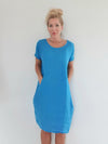 Helga May Jungle Dress: Plain - Turquoise