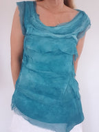 Helga May Layered Silk Top - Teal