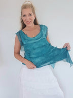 Helga May Layered Silk Top - Teal