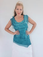 Helga May Layered Silk Top - Teal