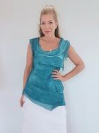 Helga May Layered Silk Top - Teal