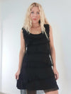 Helga May Layered Silk Midi Dress - Black