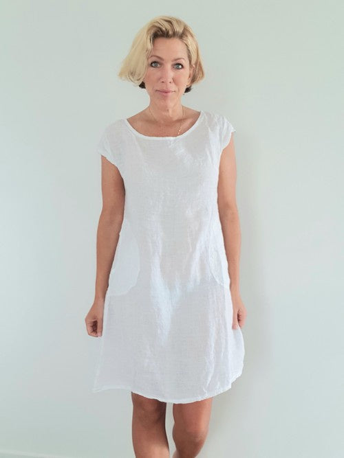 Helga May Kennedy Dress (SMALL) : Plain - White
