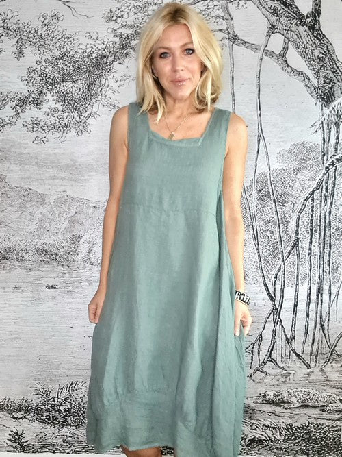 Helga May Sleeveless Maxi Dress: Plain - Grey