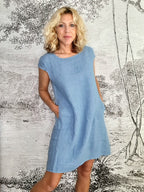 Helga May Kennedy Dress (SMALL) : Plain - Petrol
