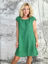 Helga May Kennedy Dress (SMALL) : Plain - Leaf Green