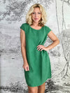 Helga May Kennedy Dress (SMALL) : Plain - Leaf Green