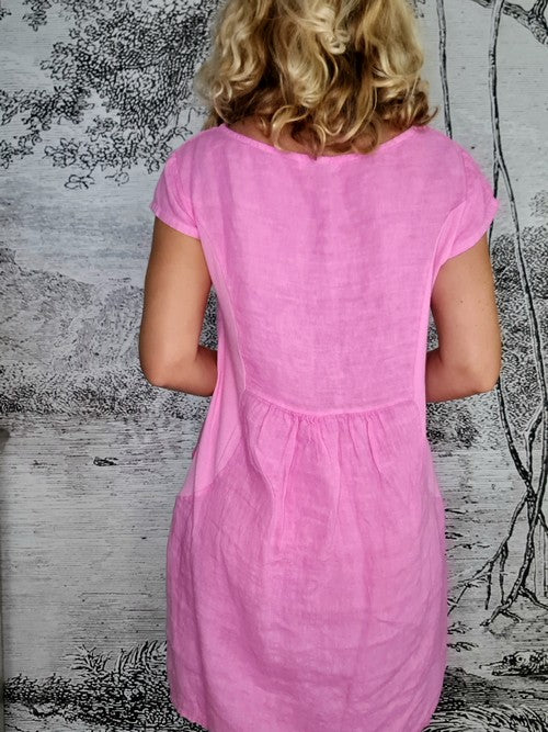 Helga May Kennedy Dress (SMALL) : Plain - Bubblegum