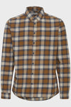 Blend  Long Sleeve Shirt: Checked - Bronze Brown