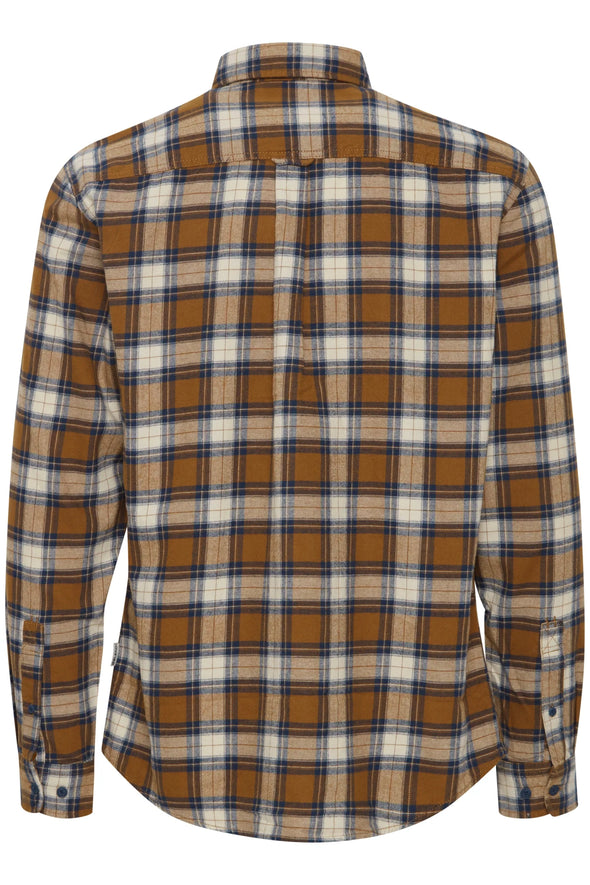 Blend  Long Sleeve Shirt: Checked - Bronze Brown