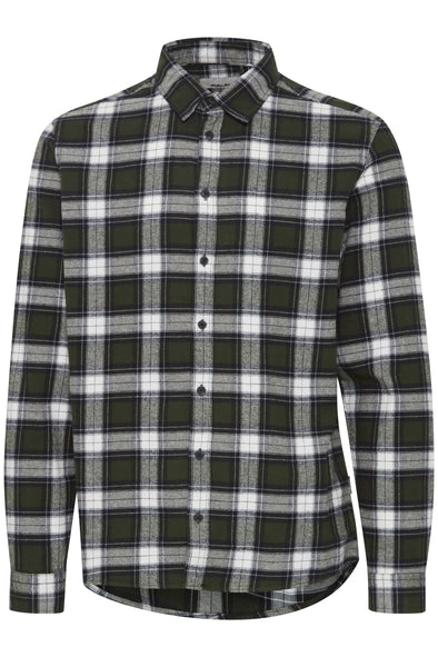 Blend Long Sleeve Shirt: Checked - Forest Night