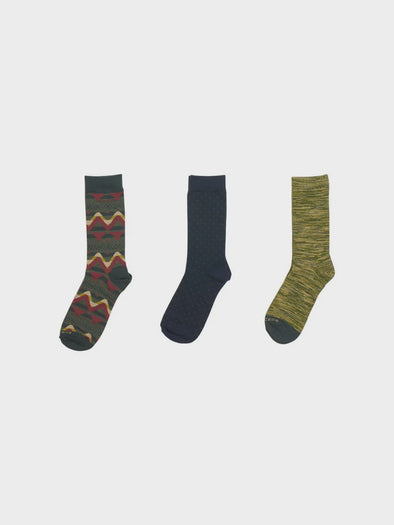 No Excess Fancy Socks: 3 Pack - Multi Army
