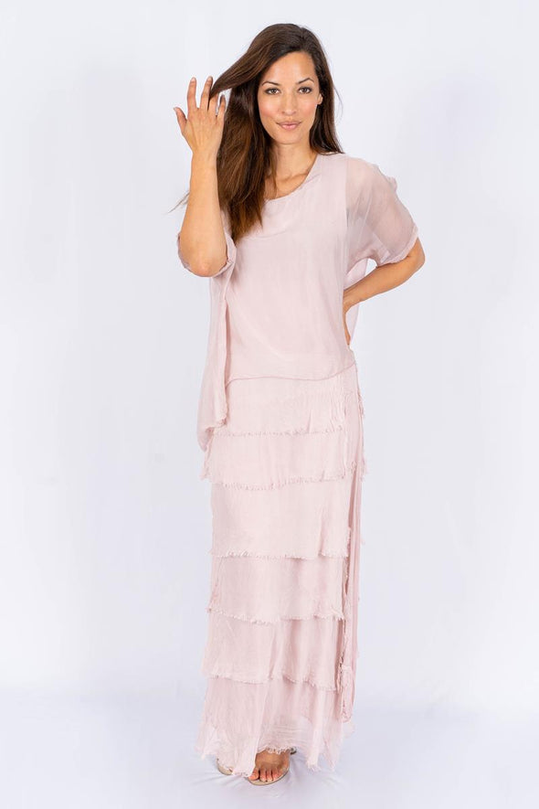 The Italian Closet: Rowena Silk Tunic Dress -Rose Pink
