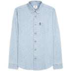 Ben Sherman Chambray Long Sleeve Shirt - Dusty Blue