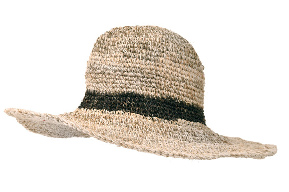 Hemp Hat: Crochet Café Line - Large Brim