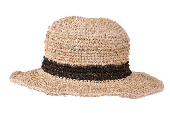 Hemp Hat: Crochet Café Line - Small Brim