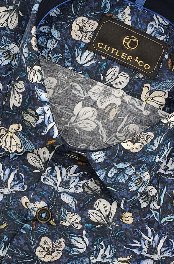 Cutler & Co Seth Long Sleeve Shirt - Sketched Floral Night