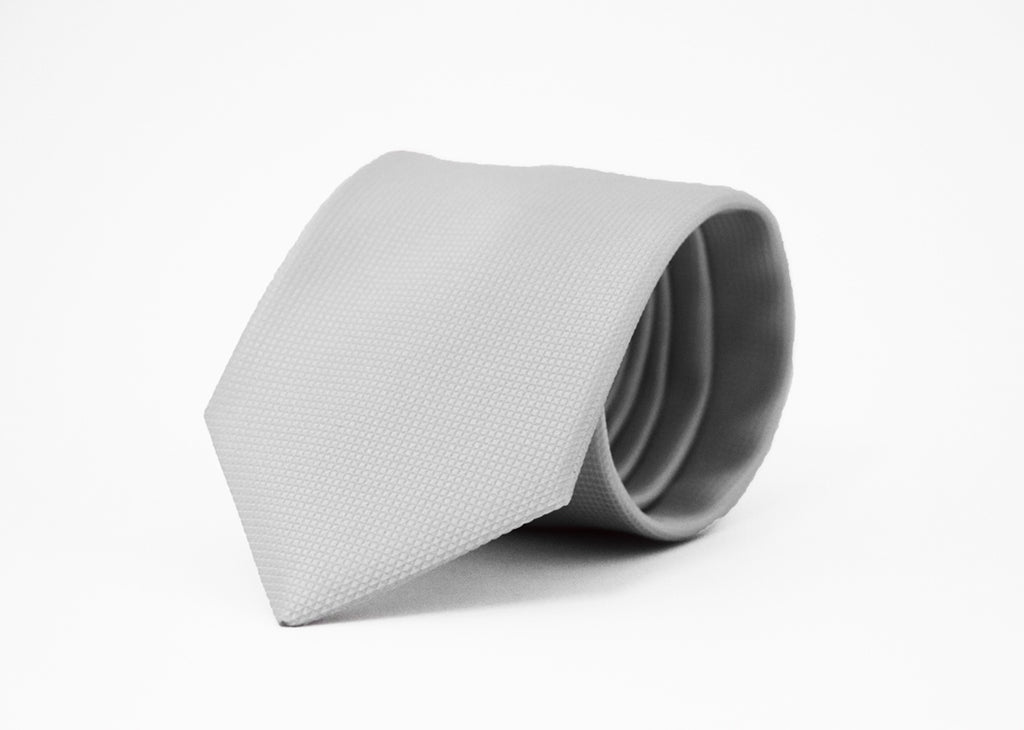 Fellini Classic Jacquard Tie - Silver