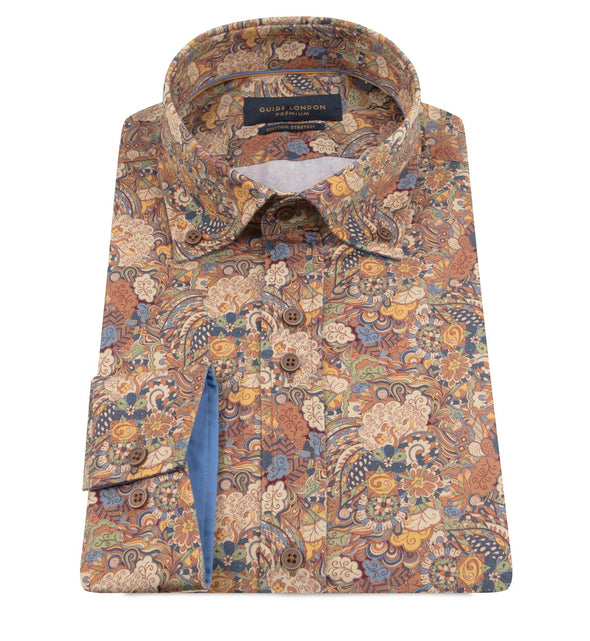 Guide London Long Sleeve Shirt - Multi Funky Floral