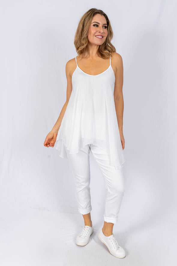 The Italian Closet: Santuosa Silk Camisole - White