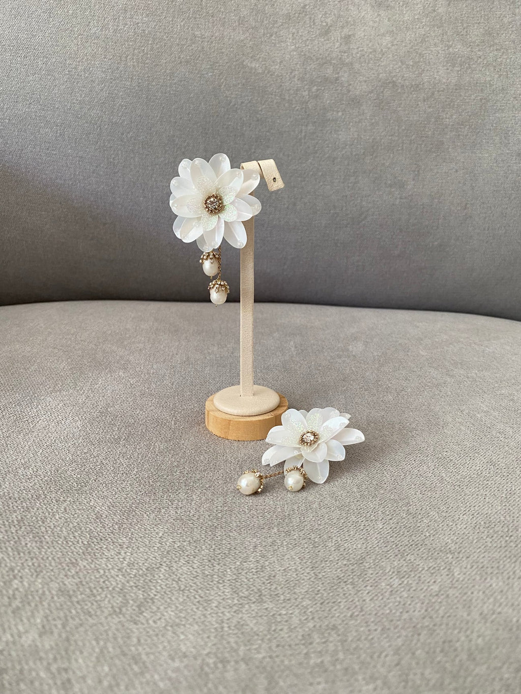 Delicate Crystal Camellia Earrings
