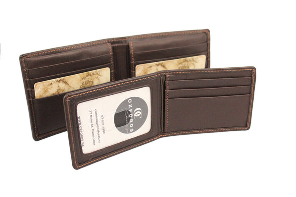 Brown Two In One Detachable Card & Note  Leather Wallet