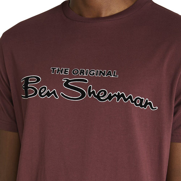 Ben Sherman Flock Signature Logo Tee - Port