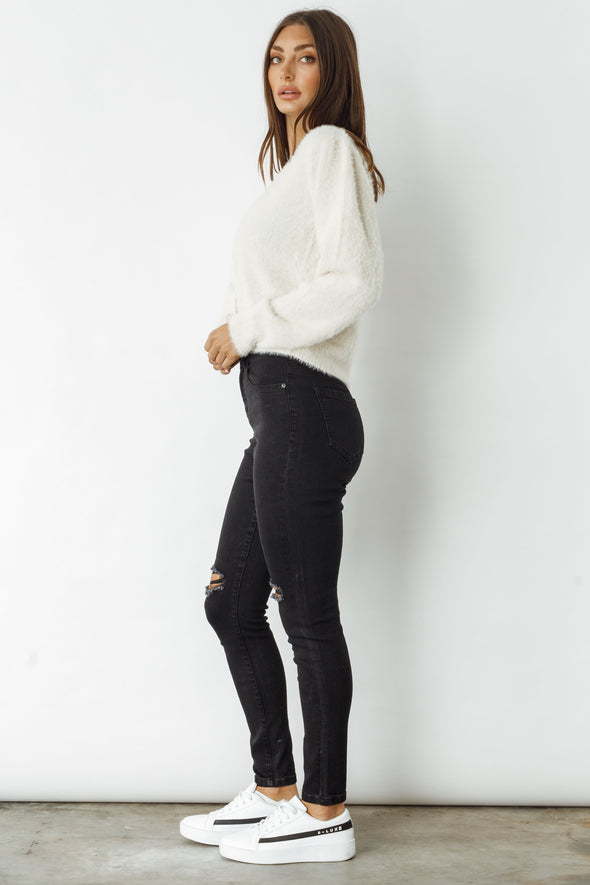 Caju Pearl Heart Cardigan - Cream