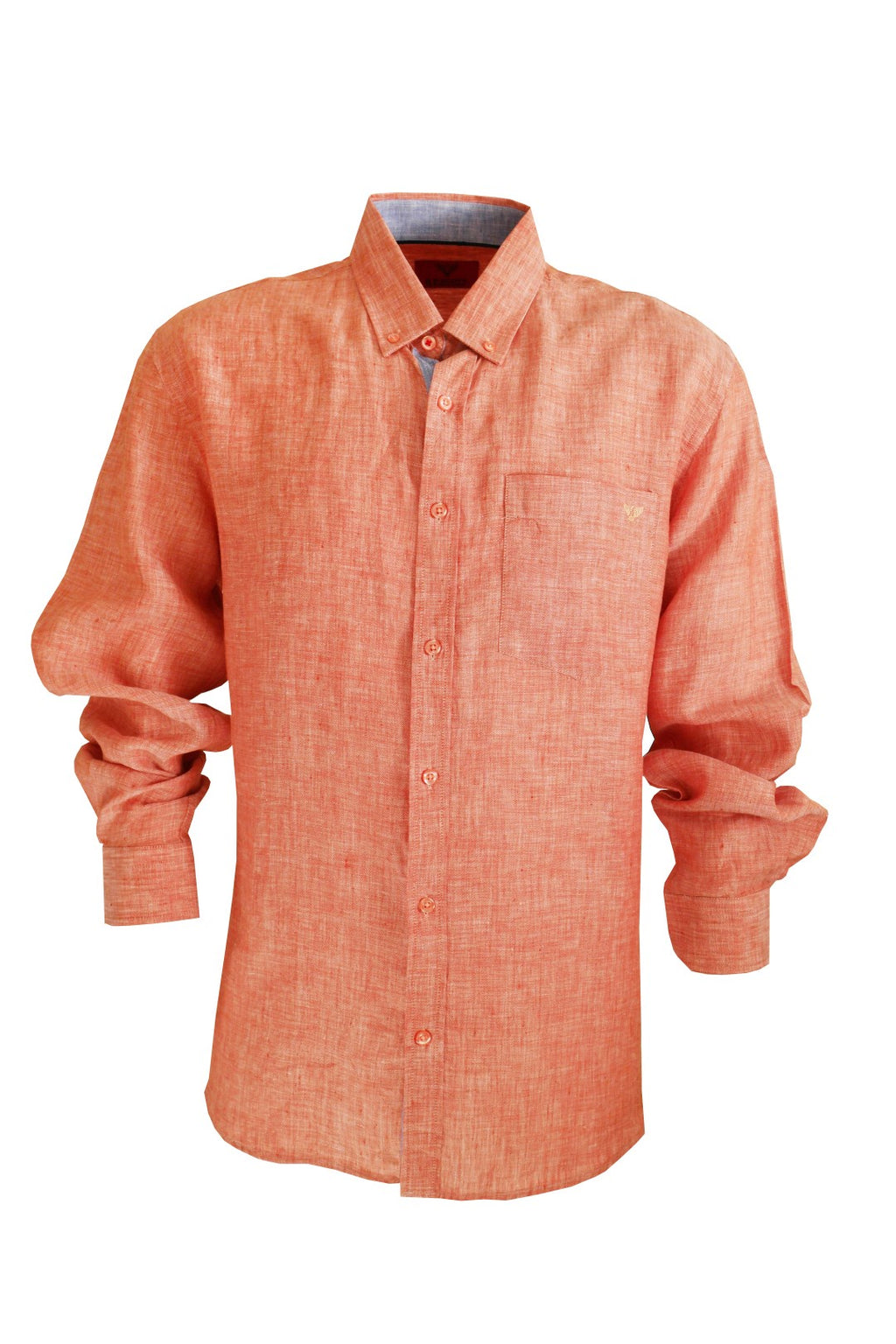 R.F. Scott Winston Long Sleeve Linen Shirt - Mandarin