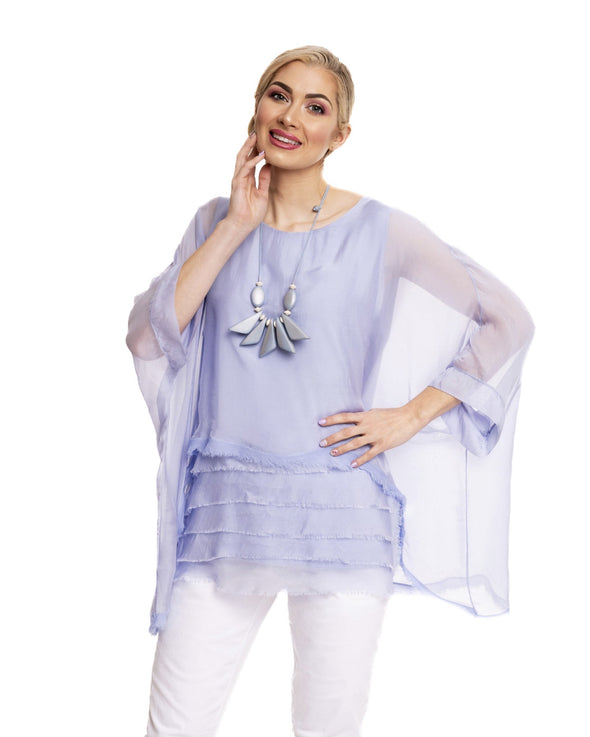 Amulet Silk Layer Top - Periwinkle