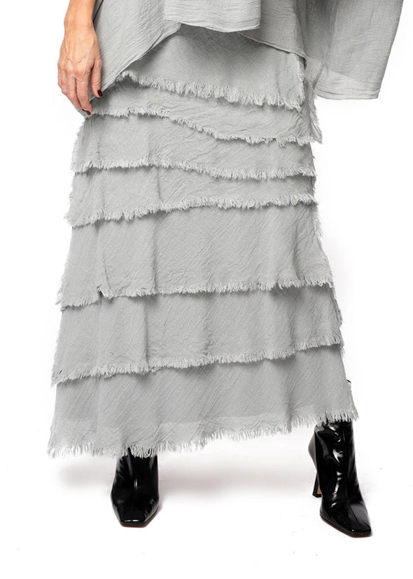 Juna Linen Layer Skirt - Perle Grey