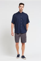 Braintree Hemp Rayon Short Sleeve Shirt - Navy