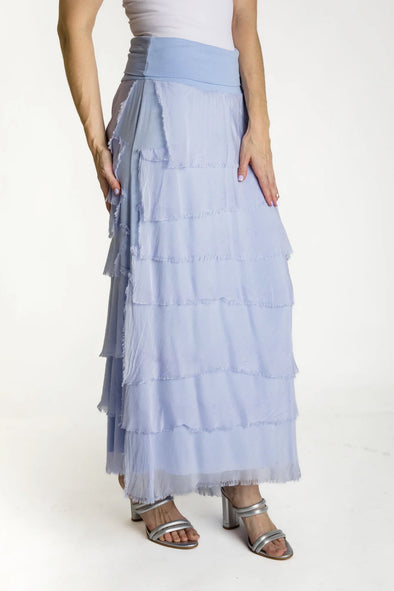Fifi Silk Layer Skirt - Periwinkle