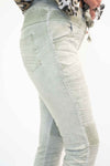 The Italian Closet Costine Stretch Jean/Ribbed Knee/Silver Piping