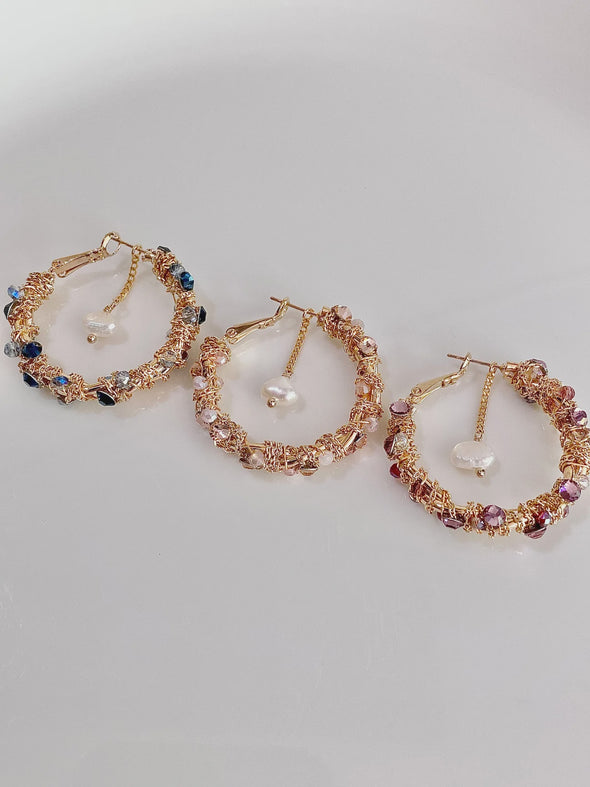 Golden Geode Hoop Earrings