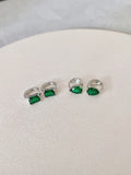 Emerald Green Square Cut Earrings