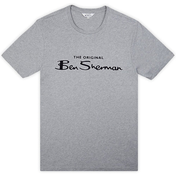 Ben Sherman Flock Signature Logo Tee - Grey